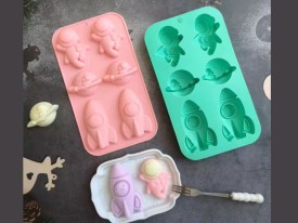 Molde silicona ASTRONAUTA 6 figuras